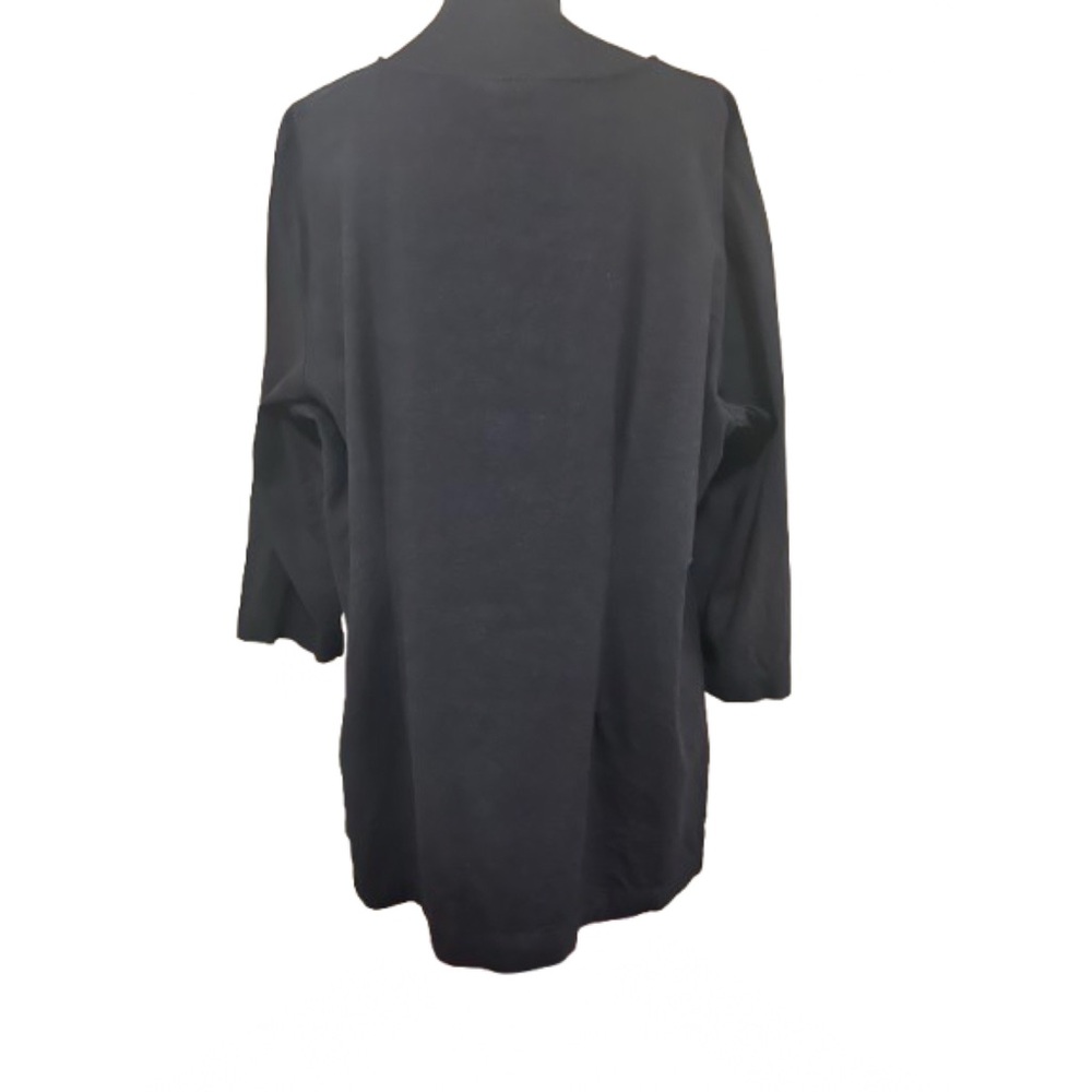 Sag Harbor 2X Black Embellished Floral Tunic Blouse Old Money Boho Chic Formal - Picture 7 of 8